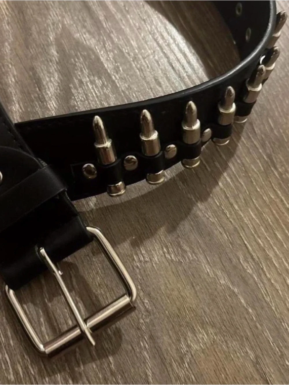 Black Studded Bullet-Detail Men's Belt